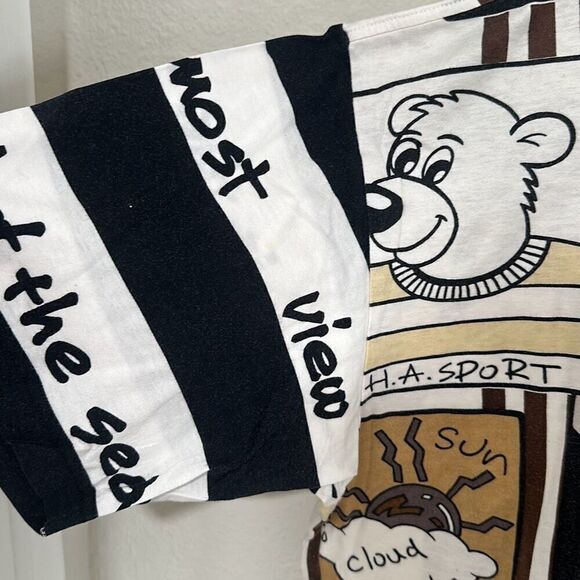 Vintage 90s Hardy Amies Sports Mens Short Sleeve Cartoon Graphic‎ T-shirt Medium - Picture 3 of 6